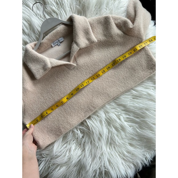 Emory Park Women's Cropped Collared Sweater‎ Long Sleeves Tan Size Medium - Picture 9 of 12